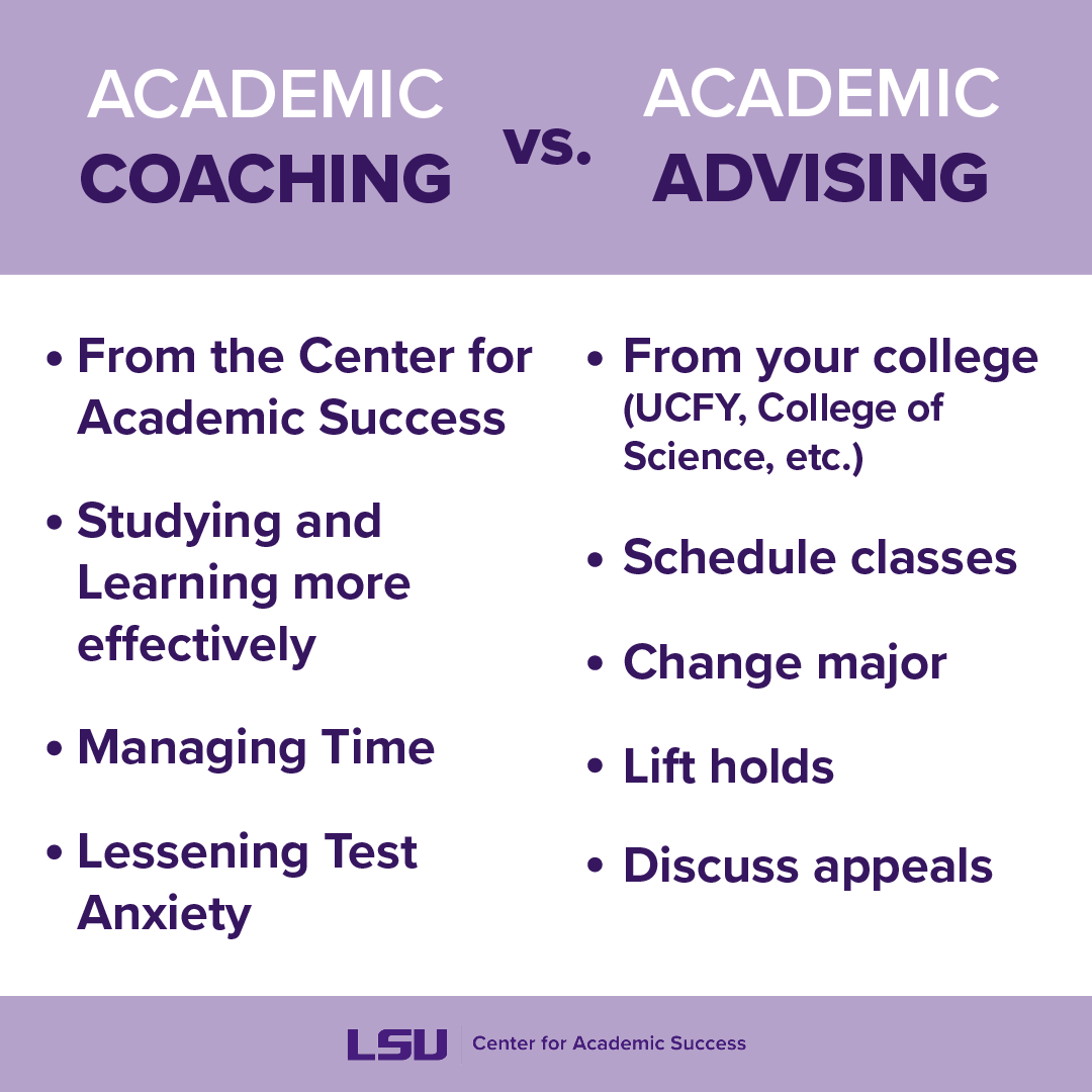 Appointments may be scheduled up to three weeks in advance. If you don’t find a convenient appointment available, please check again later as new dates become available. LSU graduate, professional, and LSU Online students who do not have access to Navigate, please send an email to cas@lsu.edu with your available times and your cell phone number (to receive appointment reminders via text message). If you need any assistance scheduling an appointment send an email to cas@lsu.edu.