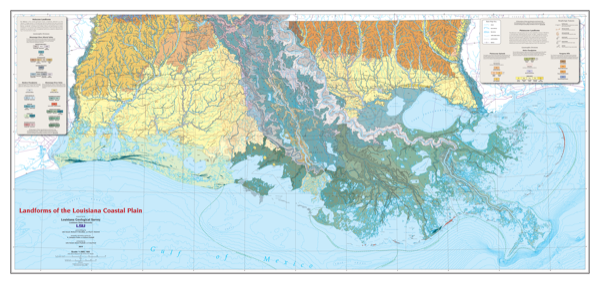 Landforms of the Louisiana Coastal Plain, 2019 Landforms of the Louisiana Coastal Plain, 2019