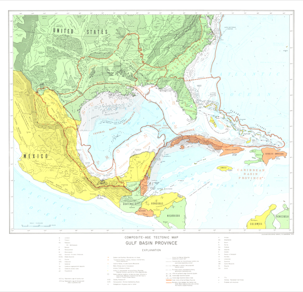 Composite Age Tectonic Map, Gulf Basin Province, 1979 Composite Age Tectonic Map, Gulf Basin Province, 1979