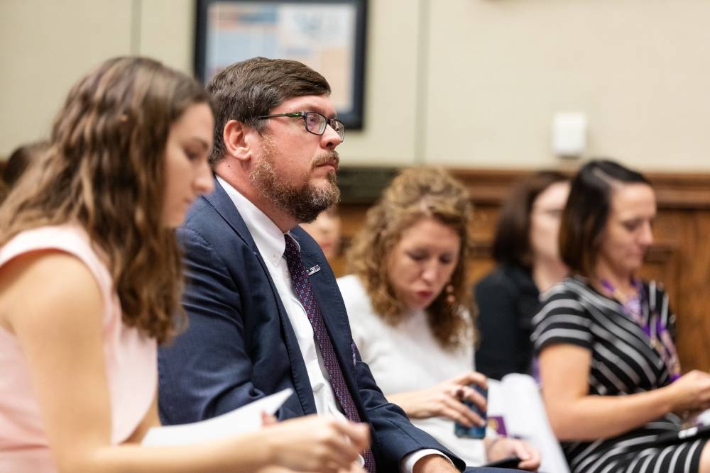 Martin Johnson listening at the "Behind the Ballot" event