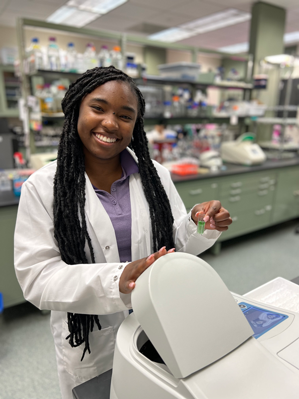 Student doing research in a laboratory