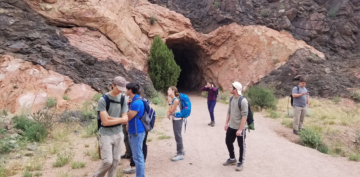 students learning at field camp