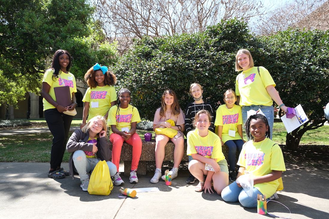 A group of Girls' Day at the Museum participants with their group leaders.