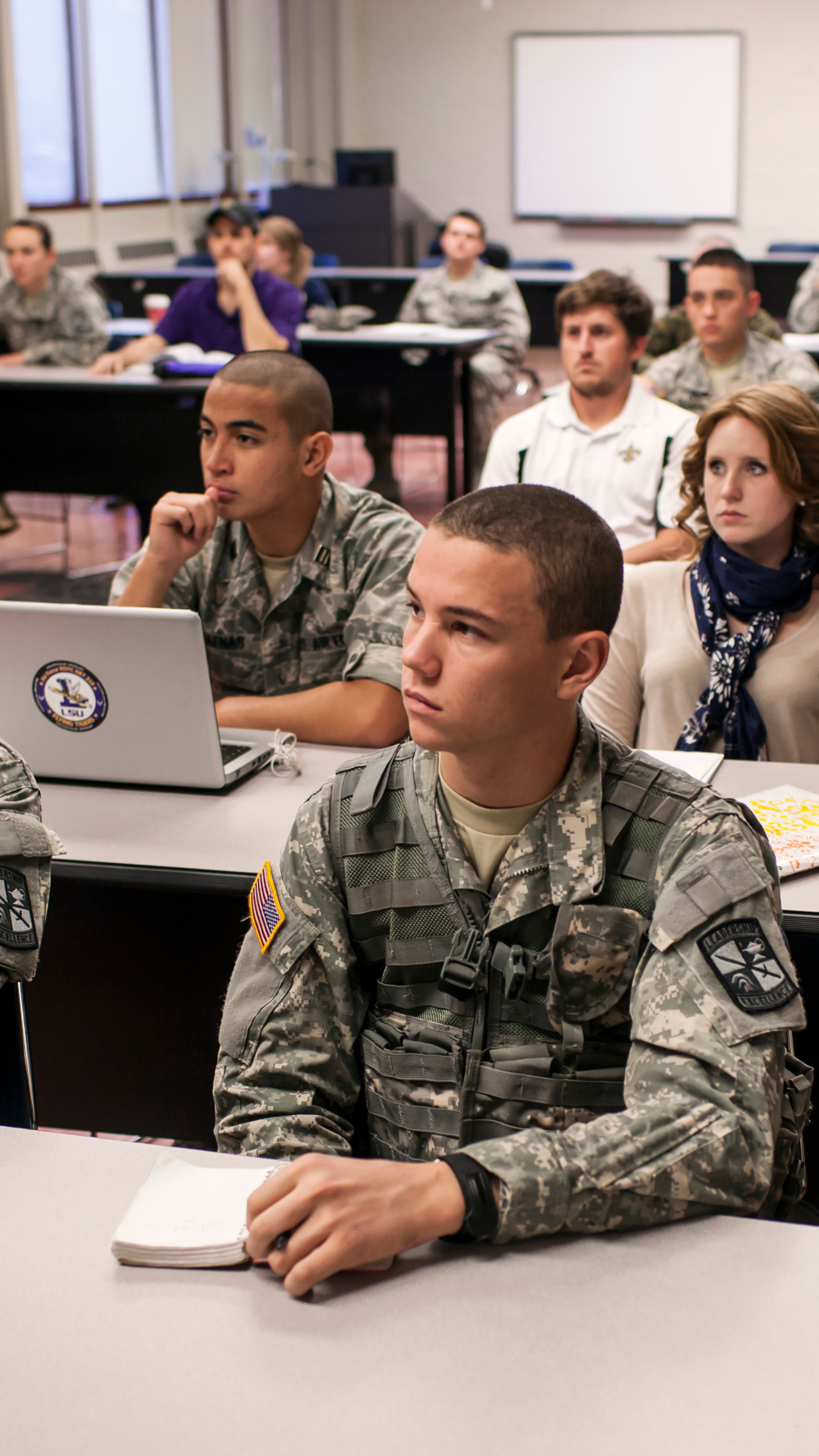 students in class wearing uniform