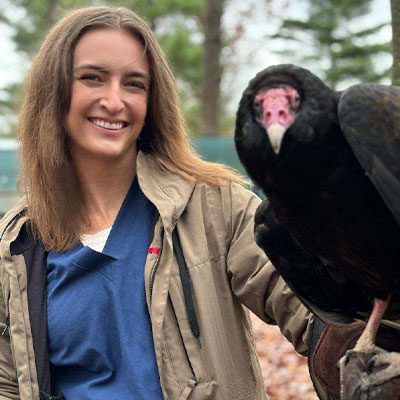 Julia Harig with vulture